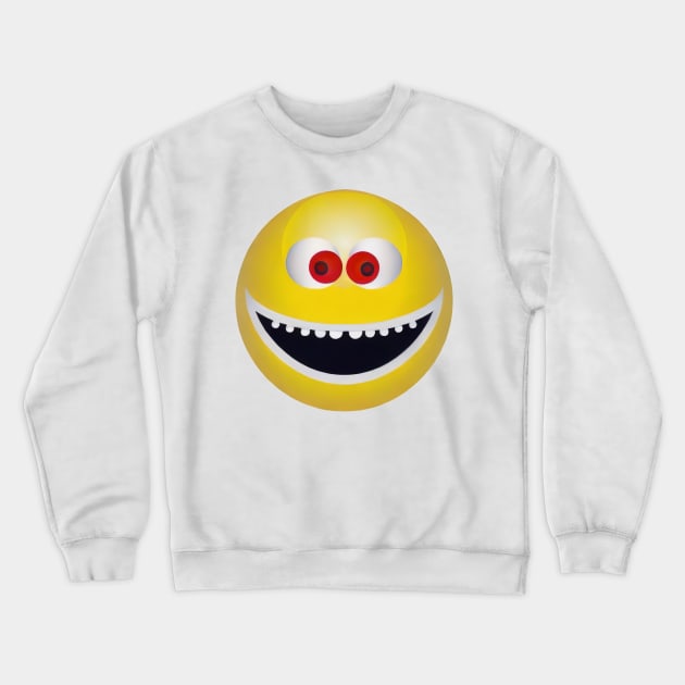 Monster Smiley Face Crewneck Sweatshirt by AlienMirror